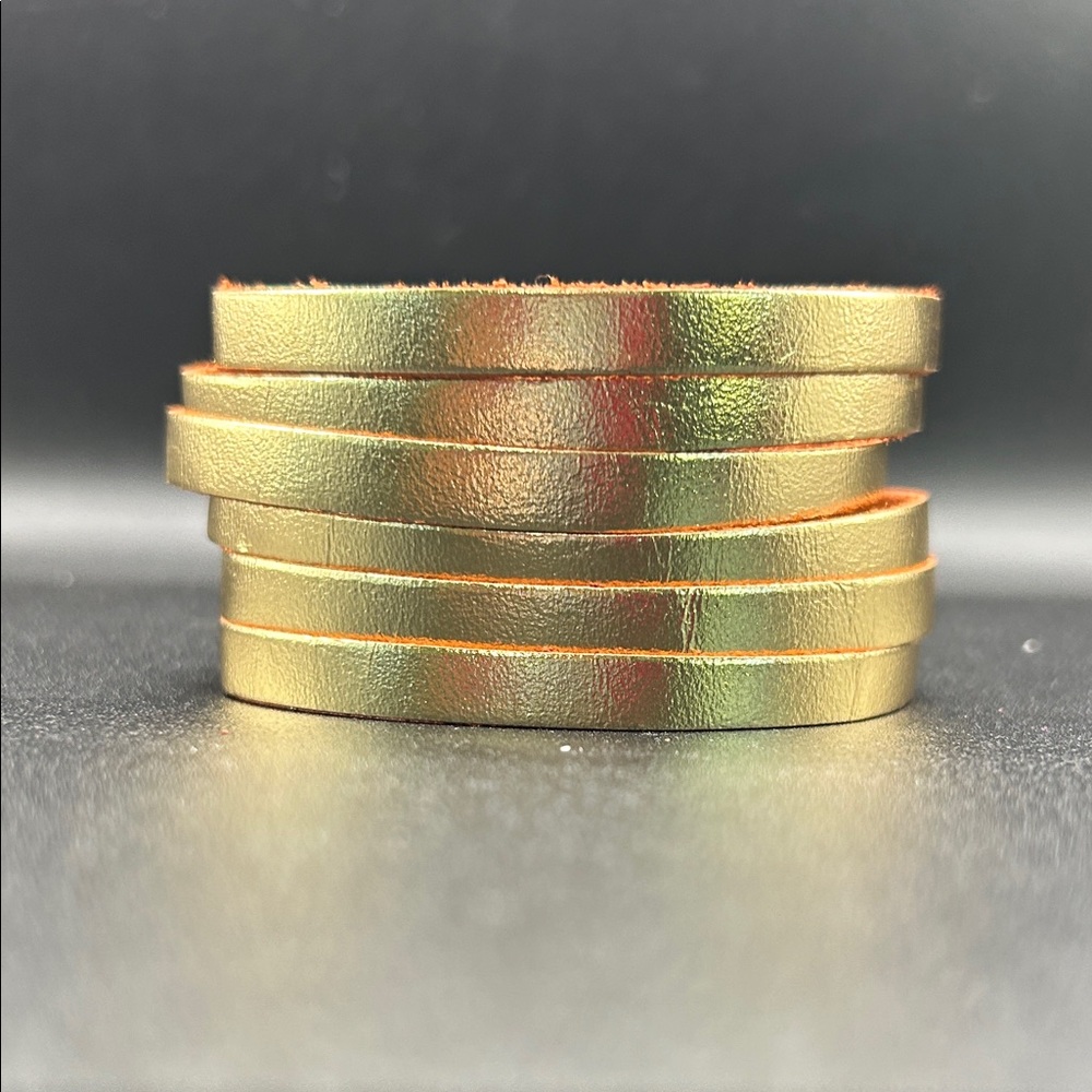 Metallic Gold Leather Bracelet